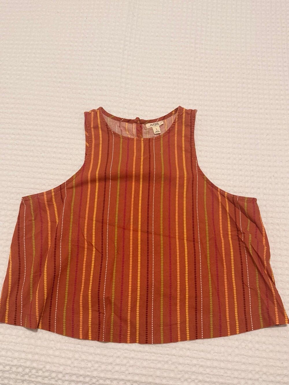 Ana Striped Tank Top Women's Size Large